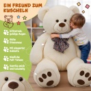 Velký krémový plyšový medvěd 100 cm - XXL se srdcem