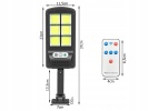 VK 12276 Pouliční osvětlení solární 96 LED COB, IP67, 90 W, 15000 mAh černé