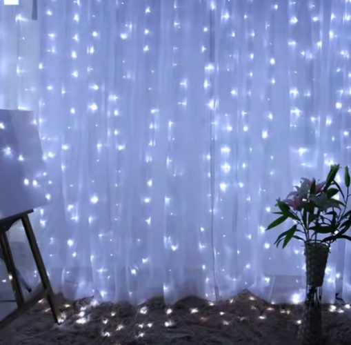 ISO 11333 Světelný závěs 300 LED studená bílá 