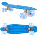 Svítící skateboard modrý LED RGB KOLEČKA 