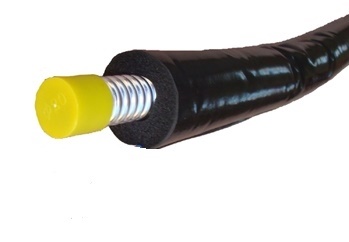 Předizolovaná solární trubka vlnovec 316L DN25 x1 bm, 20mm izolace s UV opletem