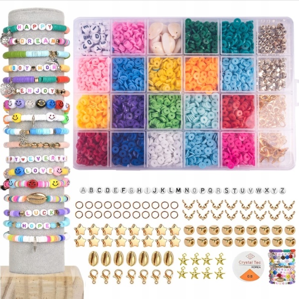 Kreativní sada na výrobu náramků, barevne korálky 4200 ks