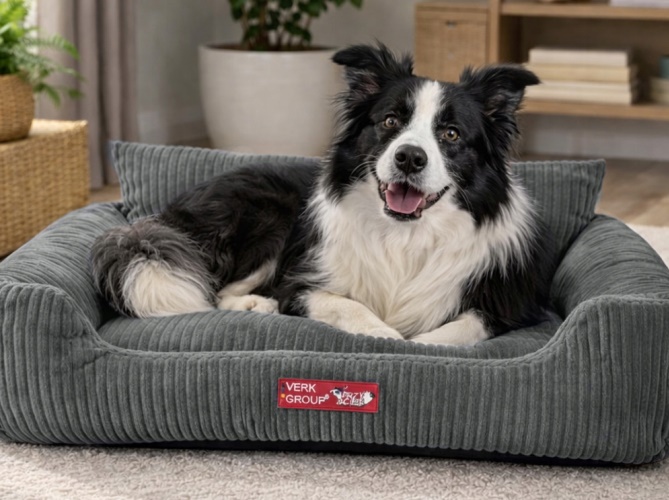 Pelíšek pro psa / kočku L - Manšestr gaučík - tmavá  šedá