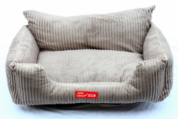 Pelíšek pro psa / kočku M - Manšestr gaučík - světlá šedá