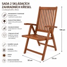 Zahradní dřevěná křesla Verdan 2 ks - eukalyptus