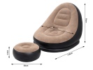 Nafukovací relaxační křeslo s podnožkou hnědé
