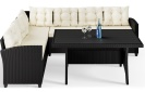 Zahradní ratanová sestava Kristian - černá