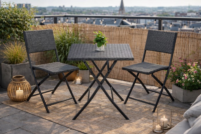 Balkonová sedací sestava Rivena 2+1 skládací