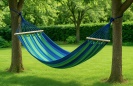 Houpací síť Hamaka 250 x 100 cm zeleno-modrá