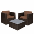 Ratanová sedací sestava Felix 2+1 - hnědá