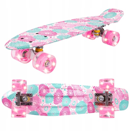 Svítící skateboard květy LED RGB KOLEČKA