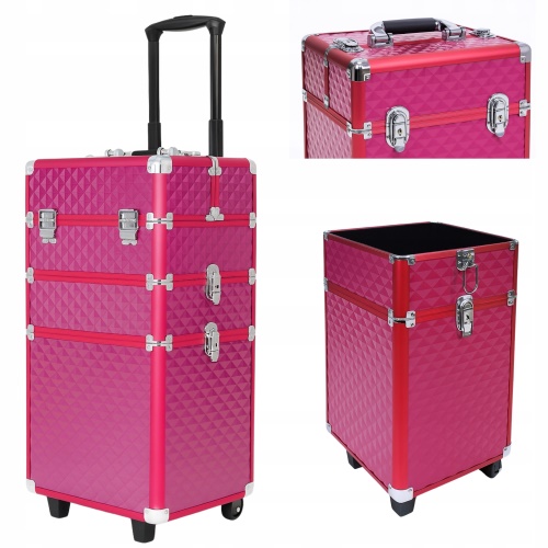 CA19E Kosmetický kufřík na kolečkách 3v1 61X36X25cm červená