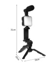 Vlogovací sada - Stativ, mikrofon, držák telefonu a světlo