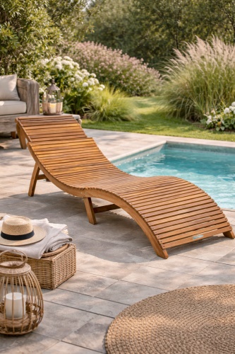 Skládací zahradní lehátko Savora z akácie