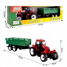 TRAKTOR FARMÁŘSKÝ 47cm S ODNÍMATELNÝM PŘÍVĚSEM + FIGURKA FARMÁŘE