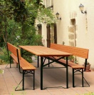 Zahradní pivní set s opěradlem 170x70x75 cm skládací