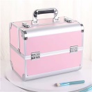 Kosmetický kufřík 35x25x31cm stříbrno-růžový CA34C