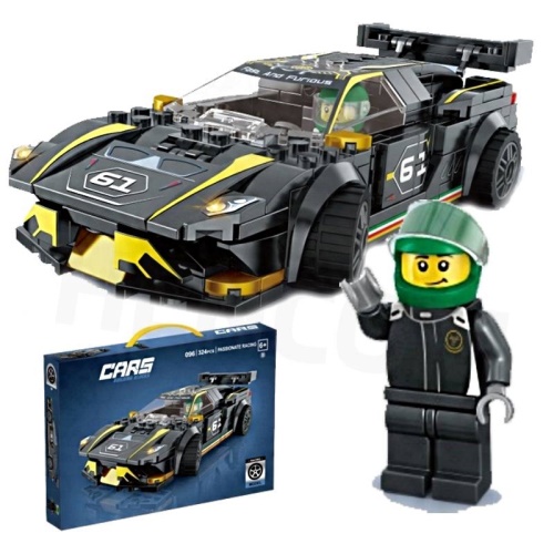 Černé auto automobilový stavebnicový set