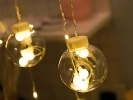 Vánoční světelný závěs 138 LED baňky teplá bílá