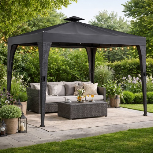 Zahradni altán pavilon LUXUS polyratan 3x4m