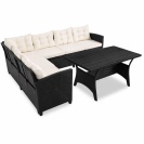 Zahradní ratanová sestava Kristian - černá