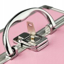 Kosmetický kufřík 22,5x17x17 růžovo-stříbrný