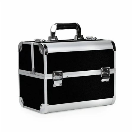Kosmetický kufřík 35x25x31cm stříbrno-černý CA34B