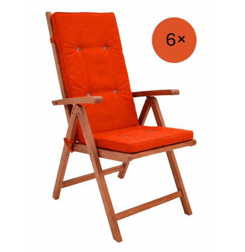 Sada sedáků na zahradní židli VANAMO 6 kusů - oranžová