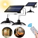 Solární pouliční osvětlení - dvojitá lampička + ovladač