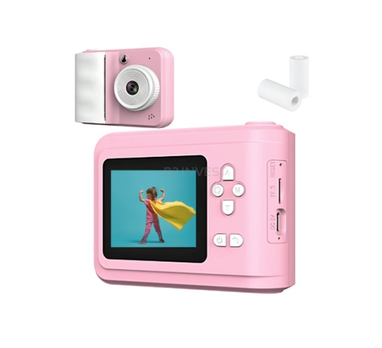Dětský fotoaparát s okamžitým tiskem růžový