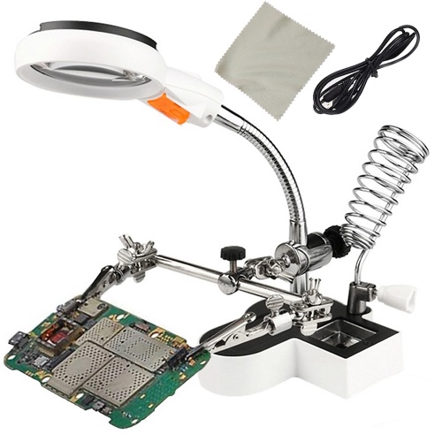 Souprava Třetí ruka lupa + LED MG16126