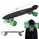 Svítící skateboard černý LED RGB KOLEČKA 