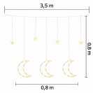 Dekorační světelný závěs měsíce a hvězdy