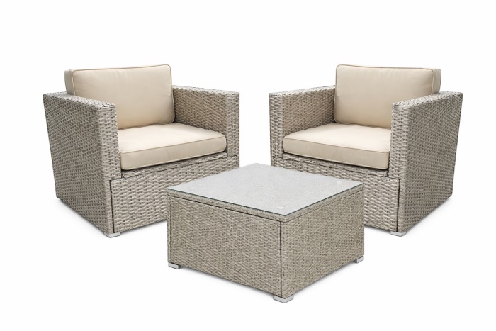 Ratanová sedací sestava Felix 2+1 - šedá