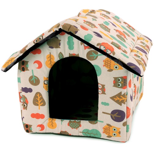 Bouda s pelíškem pro psa / kočku - les