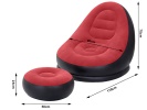 Nafukovací relaxační křeslo s podnožkou červené