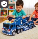 Policejní transportér s helikoptérou a autem