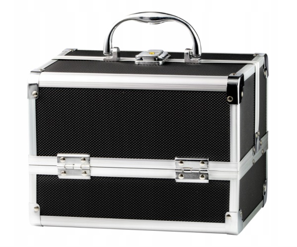 Kosmetický kufřík 22,5x17x17 černo-stříbrný