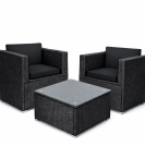Ratanová sedací sestava Felix 2+1 - černá