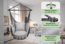 Brazilské houpací křeslo SIESTA s třásněmi a polštářky