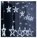 Vánoční světelný závěs 120 LED hvězdy studená bílá VK26212