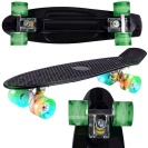 Svítící skateboard černý LED RGB KOLEČKA 