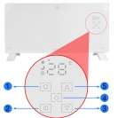 Skleněný konvekční ohřívač Eco Wifi termostat 2000W