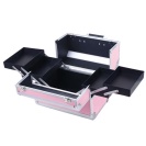 Kosmetický kufřík 35x25x31cm stříbrno-růžový CA34C