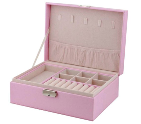Elegantní šperkovnice a organizér na bižuterii - růžová