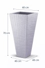 Květináč TERRA – ratanový vzhled 70 cm