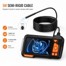Endoskopická inspekční kamera s LCD displejem 4,3" – 5 m – IP67