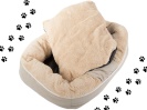 Pelíšek pro psa / kočku L - Kožíšek - hnědo-béžová