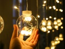 Vánoční světelný závěs 138 LED baňky teplá bílá