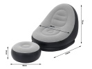Nafukovací relaxační křeslo s podnožkou šedé
